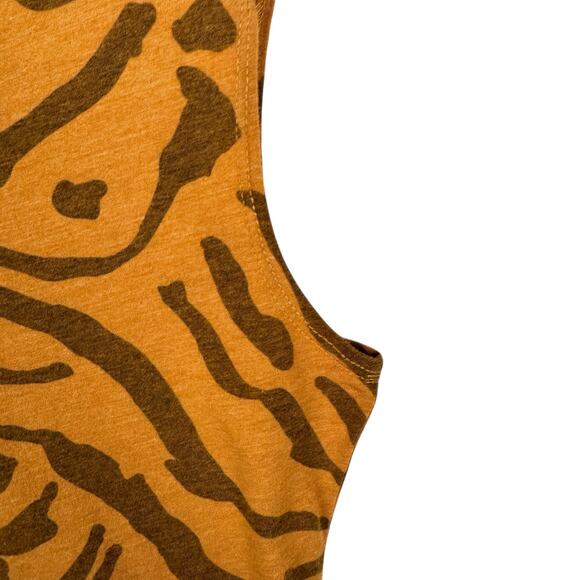 Chaser Anthropologie Orange Animal Print Cotton Cropped Sleeveless Top XS Light - Picture 3 of 9